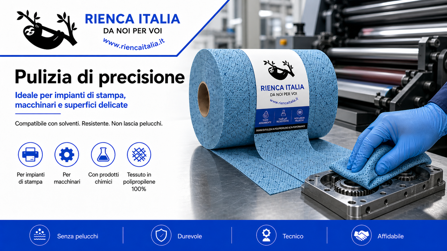 Panno di Pulizia Riutilizzabile Extra Assorbente – Rotolo Blu per Uso Professionale