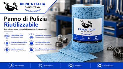 Panno di Pulizia Riutilizzabile Extra Assorbente – Rotolo Blu per Uso Professionale