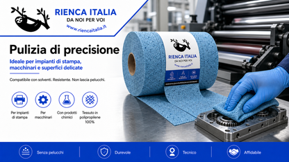 Panno di Pulizia Riutilizzabile Extra Assorbente – Rotolo Blu per Uso Professionale