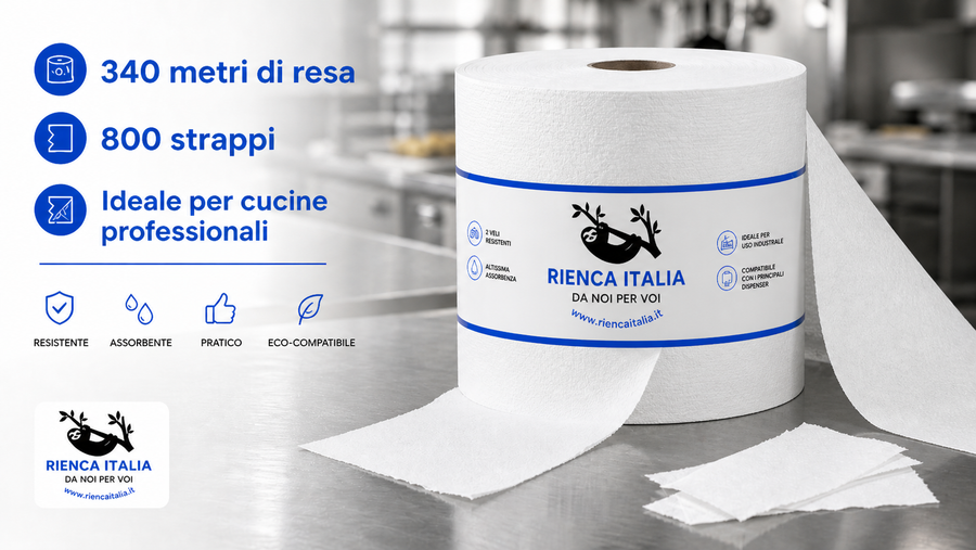 Rotolone Professionale XXL 340 Metri – 2 Veli Alta Resa