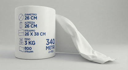 Rotolone Professionale XXL 340 Metri – 2 Veli Alta Resa
