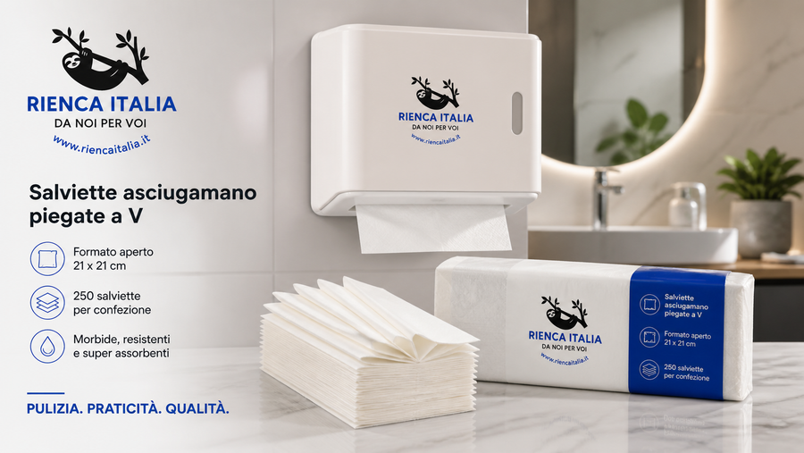 Salviette Asciugamano Piegate a V – Carta Professionale 21x21 cm